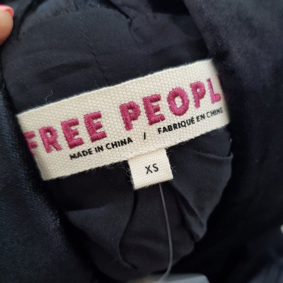 Free People Cindy Vest Waistcoat Top XS UK 6 Black Velvet Tie Event Formal BN - Picture 9 of 12